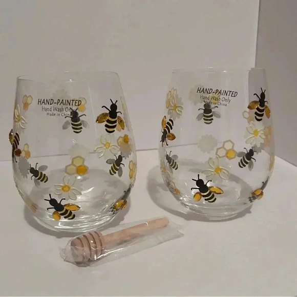 Honey Bee Glass Jar And Glasses - Picture 4 of 6